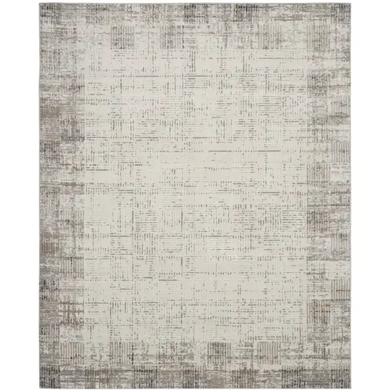 Ivory and Gray Abstract Area Rug Photo 1
