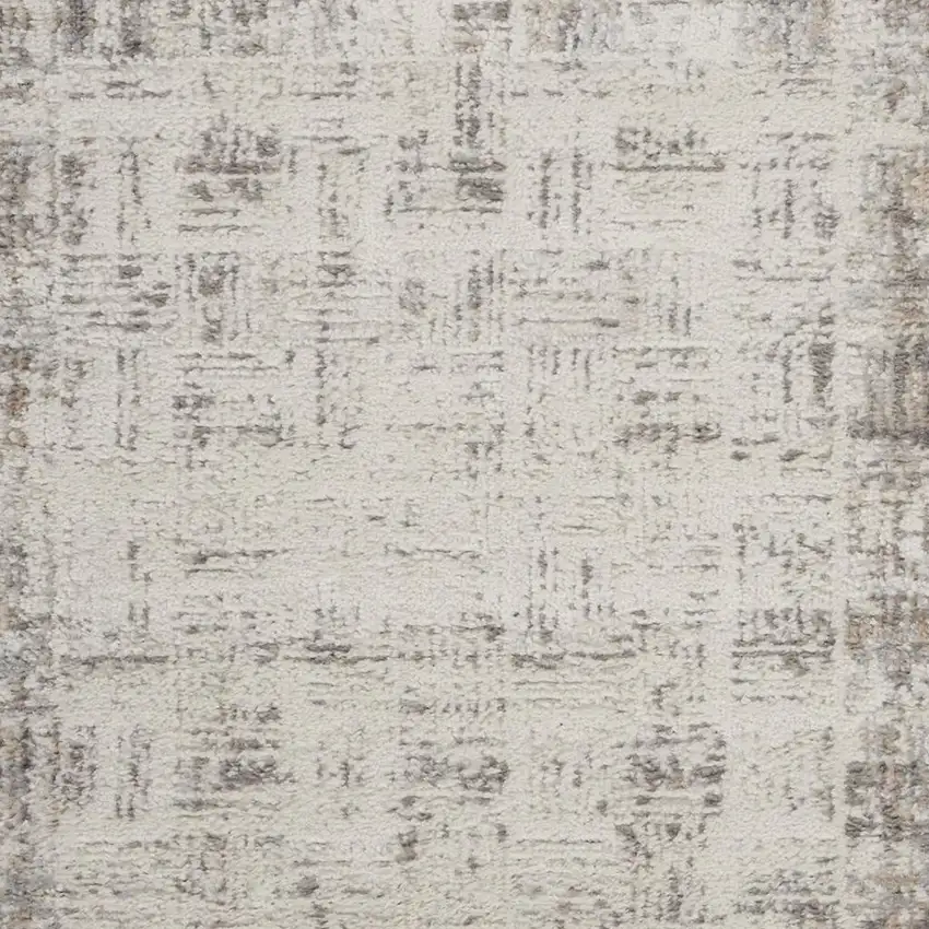 Ivory and Gray Abstract Area Rug Photo 3