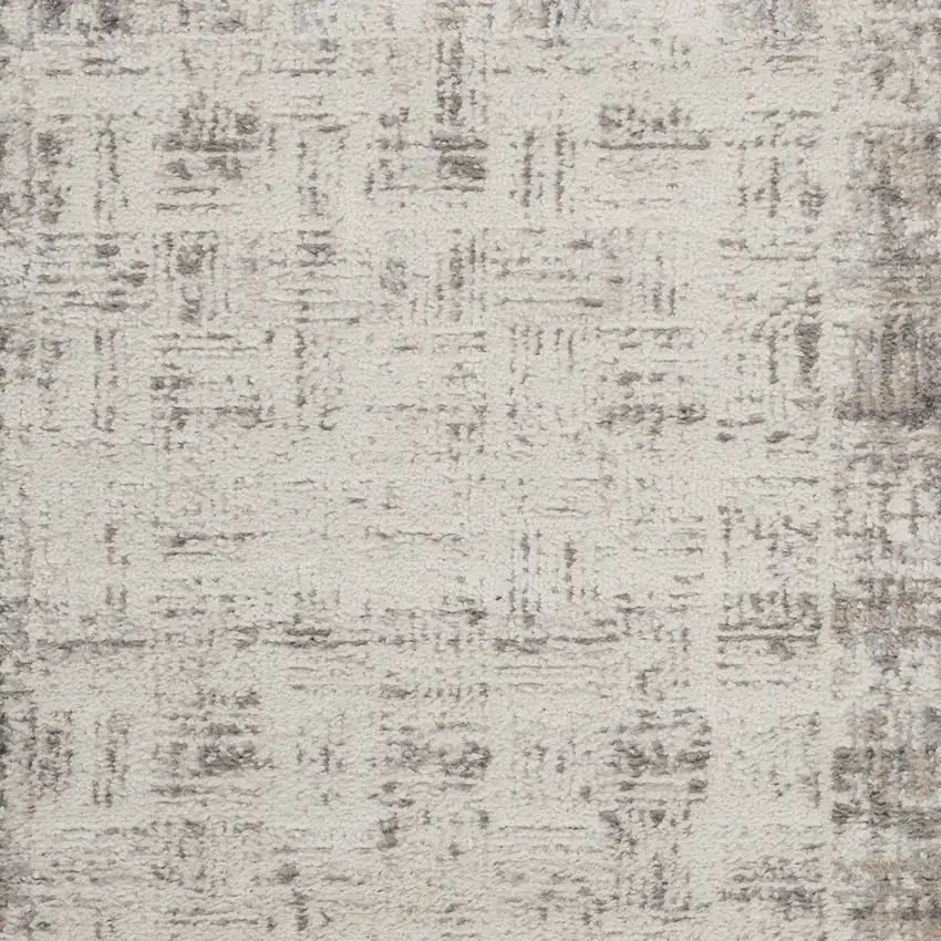 Ivory and Gray Abstract Area Rug Photo 8