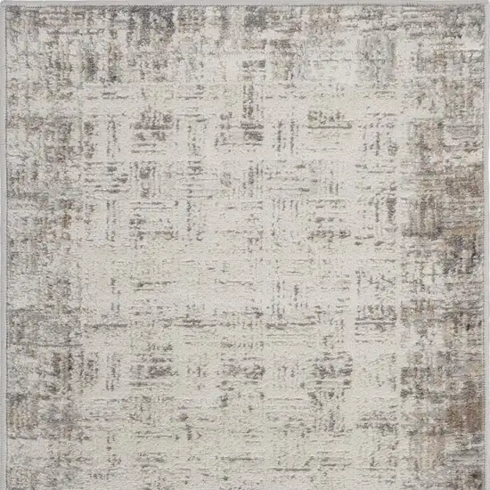 Ivory and Gray Abstract Area Rug Photo 4