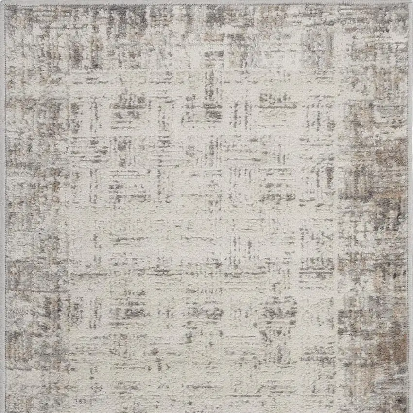 Ivory and Gray Abstract Area Rug Photo 4