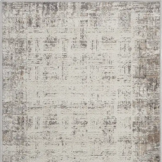 Ivory and Gray Abstract Area Rug Photo 5