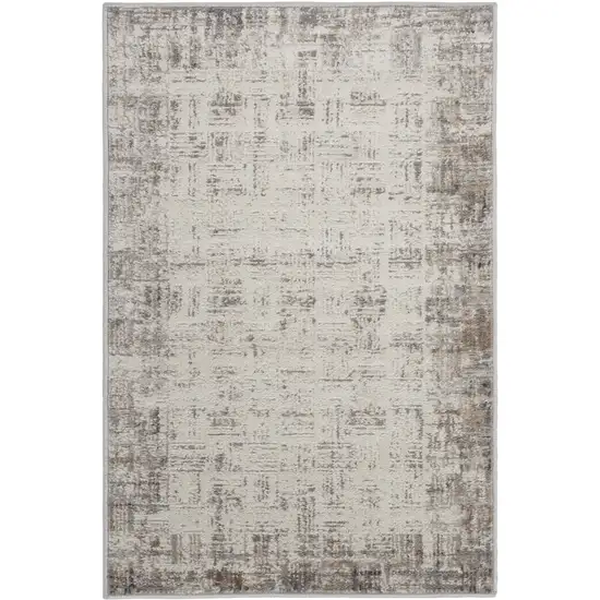 Ivory and Gray Abstract Area Rug Photo 1