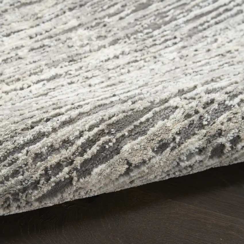Ivory and Gray Abstract Non Skid Area Rug Photo 9