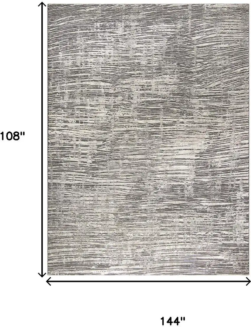 Ivory and Gray Abstract Non Skid Area Rug Photo 3