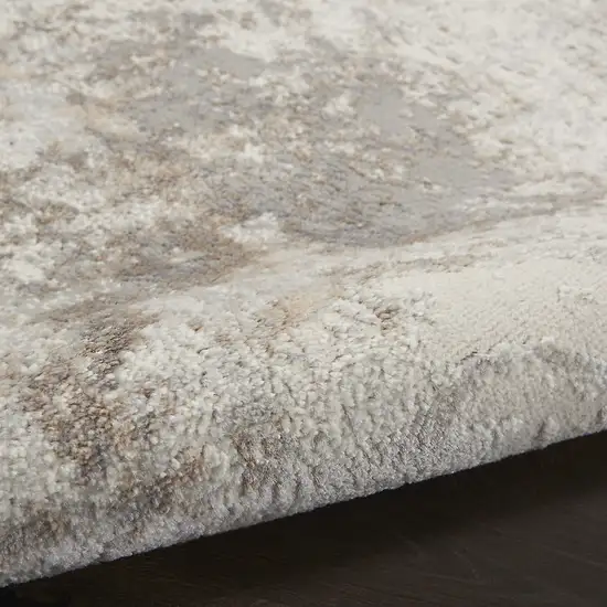 Ivory and Gray Abstract Non Skid Area Rug Photo 6