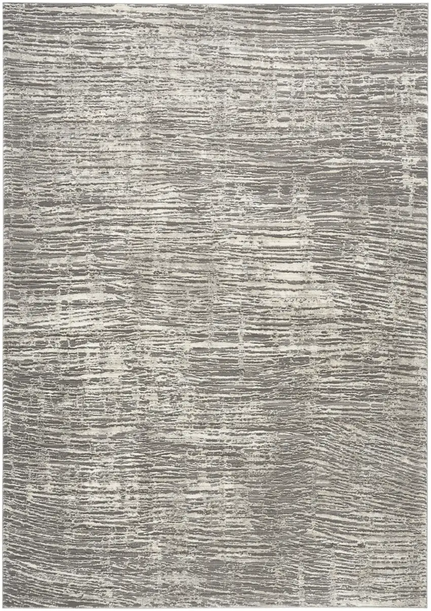 Ivory and Gray Abstract Non Skid Area Rug Photo 7
