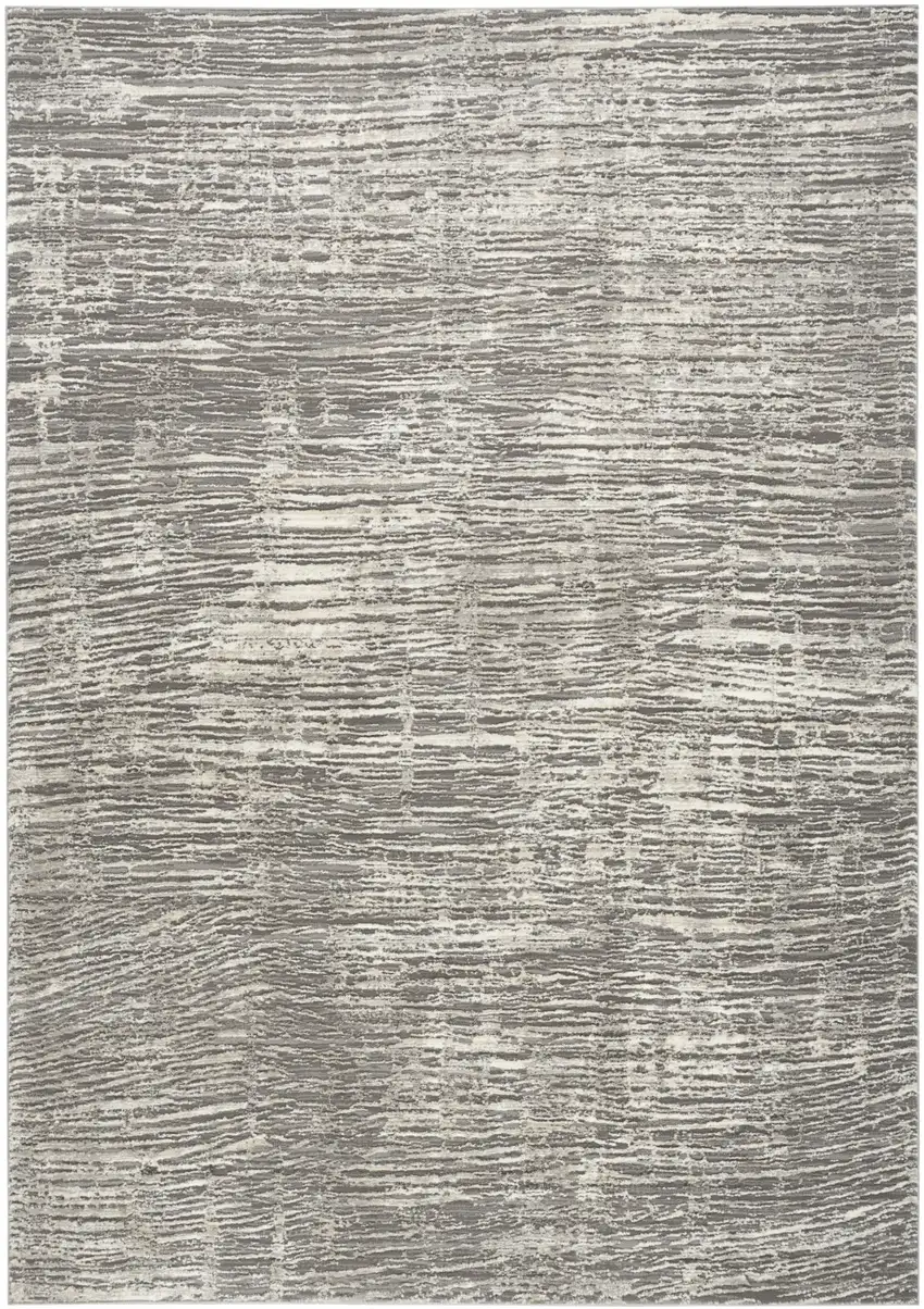 Ivory and Gray Abstract Non Skid Area Rug Photo 8