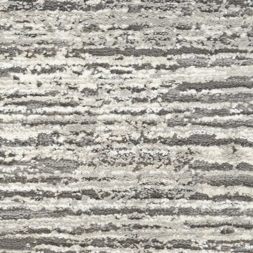 Ivory and Gray Abstract Non Skid Area Rug Photo 3