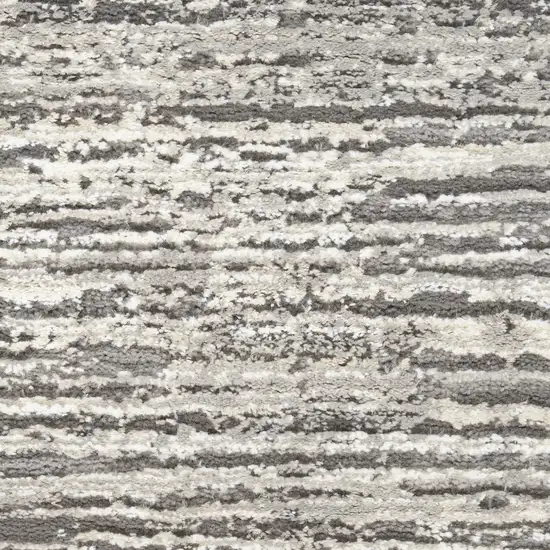 Ivory and Gray Abstract Non Skid Area Rug Photo 3