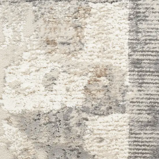 Ivory and Gray Abstract Non Skid Area Rug Photo 8