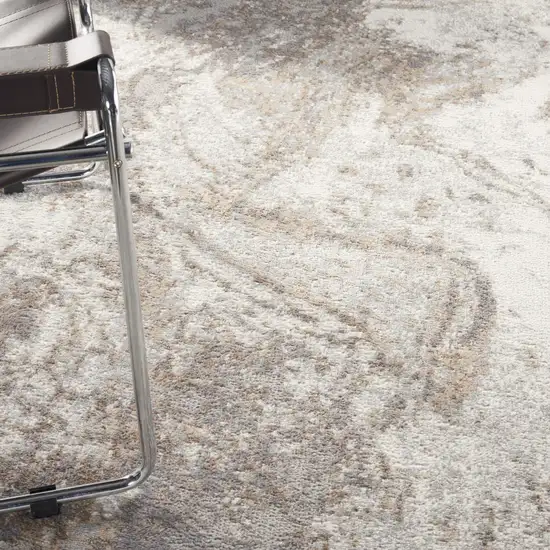 Ivory and Gray Abstract Non Skid Area Rug Photo 7