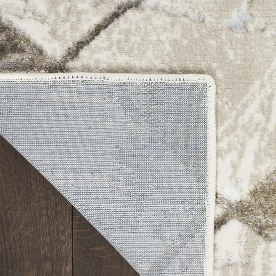 Ivory and Gray Abstract Non Skid Area Rug Photo 9