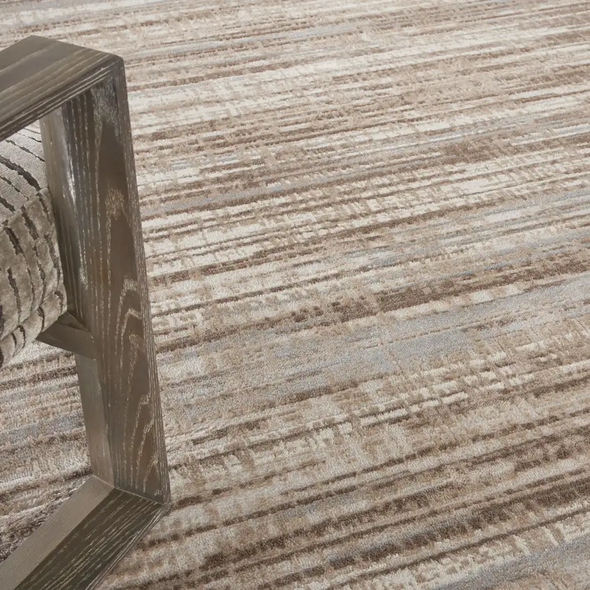 Ivory and Gray Abstract Non Skid Area Rug Photo 7