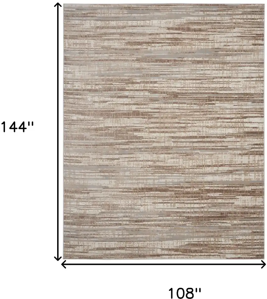 Ivory and Gray Abstract Non Skid Area Rug Photo 3
