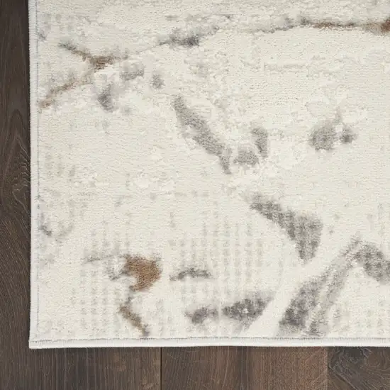 Ivory and Gray Abstract Non Skid Area Rug Photo 9