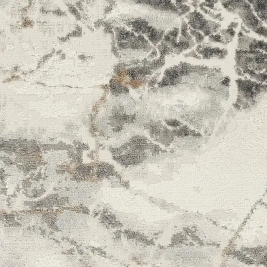 Ivory and Gray Abstract Non Skid Area Rug Photo 5