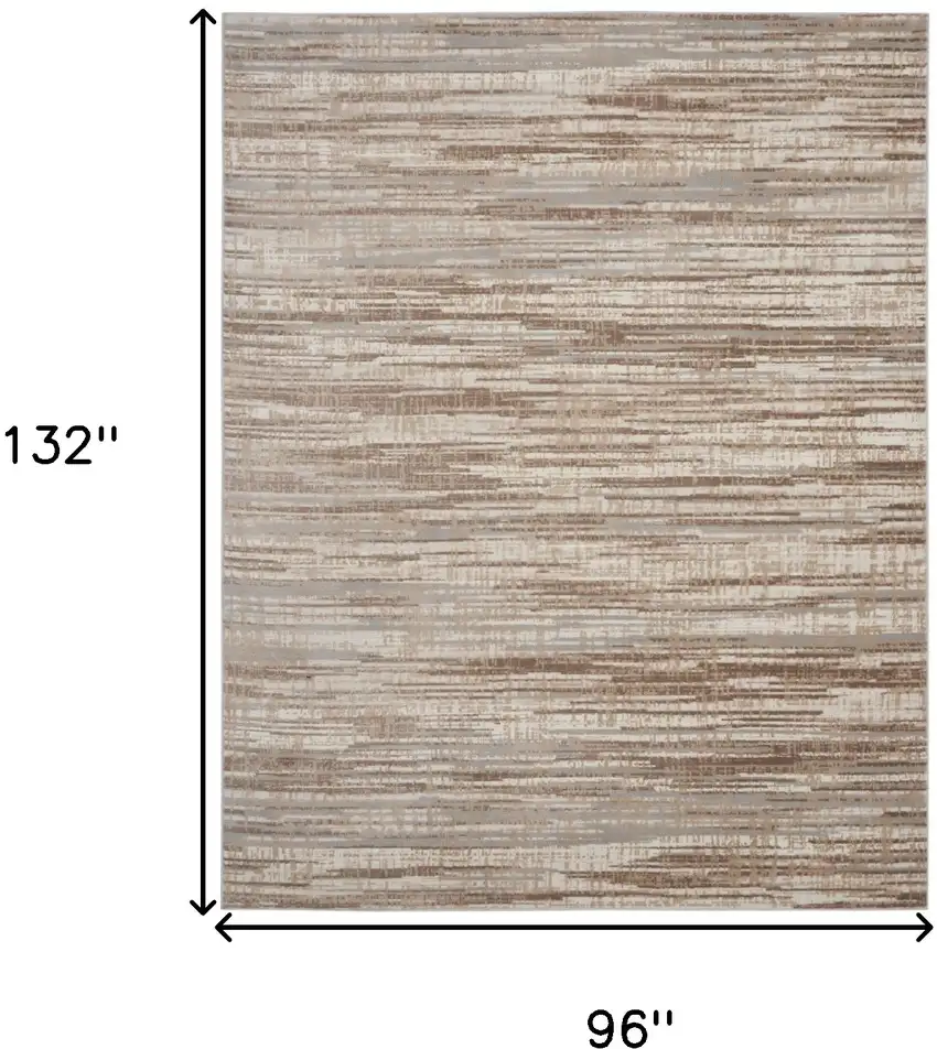 Ivory and Gray Abstract Non Skid Area Rug Photo 3