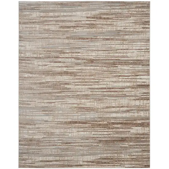 Ivory and Gray Abstract Non Skid Area Rug Photo 1