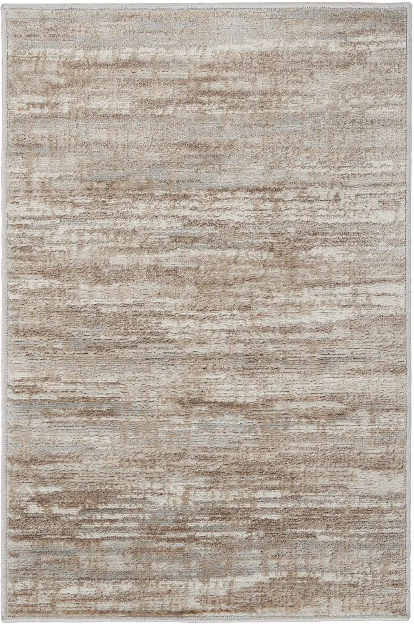 Ivory and Gray Abstract Non Skid Area Rug Photo 4