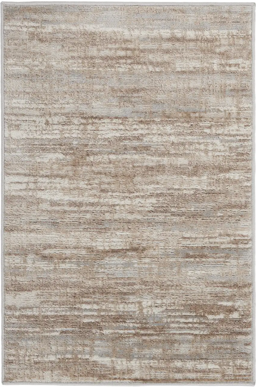 Ivory and Gray Abstract Non Skid Area Rug Photo 2