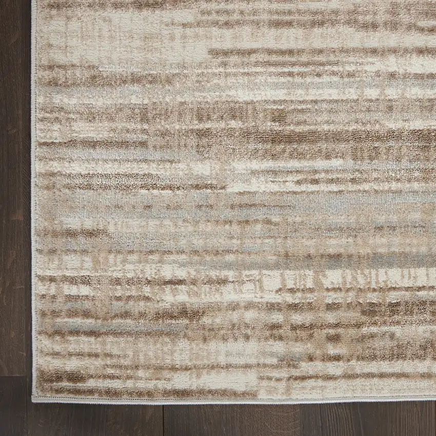 Ivory and Gray Abstract Non Skid Area Rug Photo 9