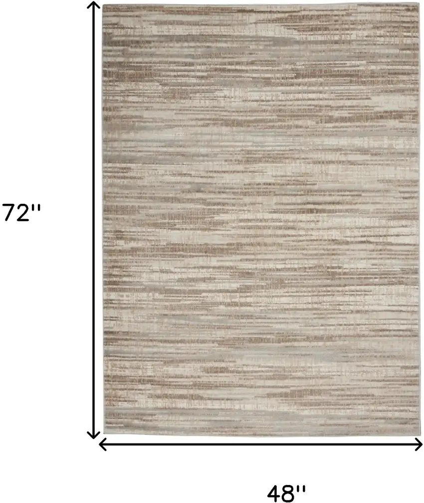 Ivory and Gray Abstract Non Skid Area Rug Photo 3