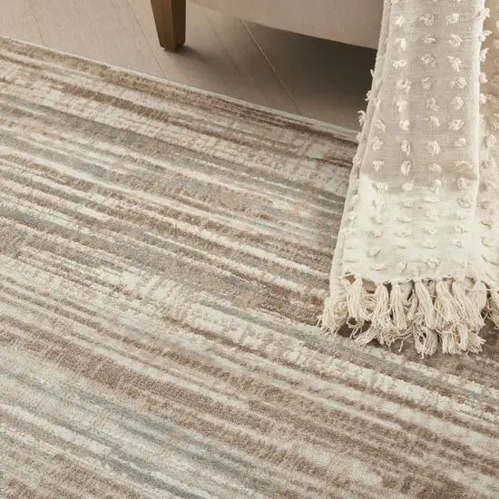 Ivory and Gray Abstract Non Skid Area Rug Photo 4