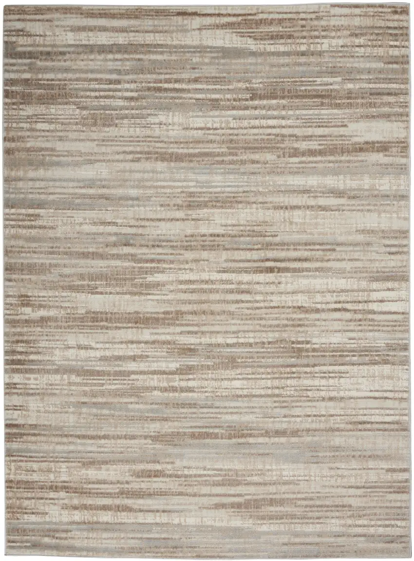Ivory and Gray Abstract Non Skid Area Rug Photo 2
