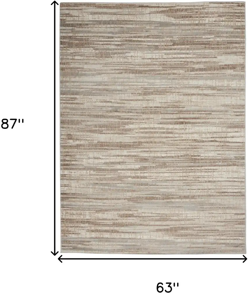 Ivory and Gray Abstract Non Skid Area Rug Photo 3