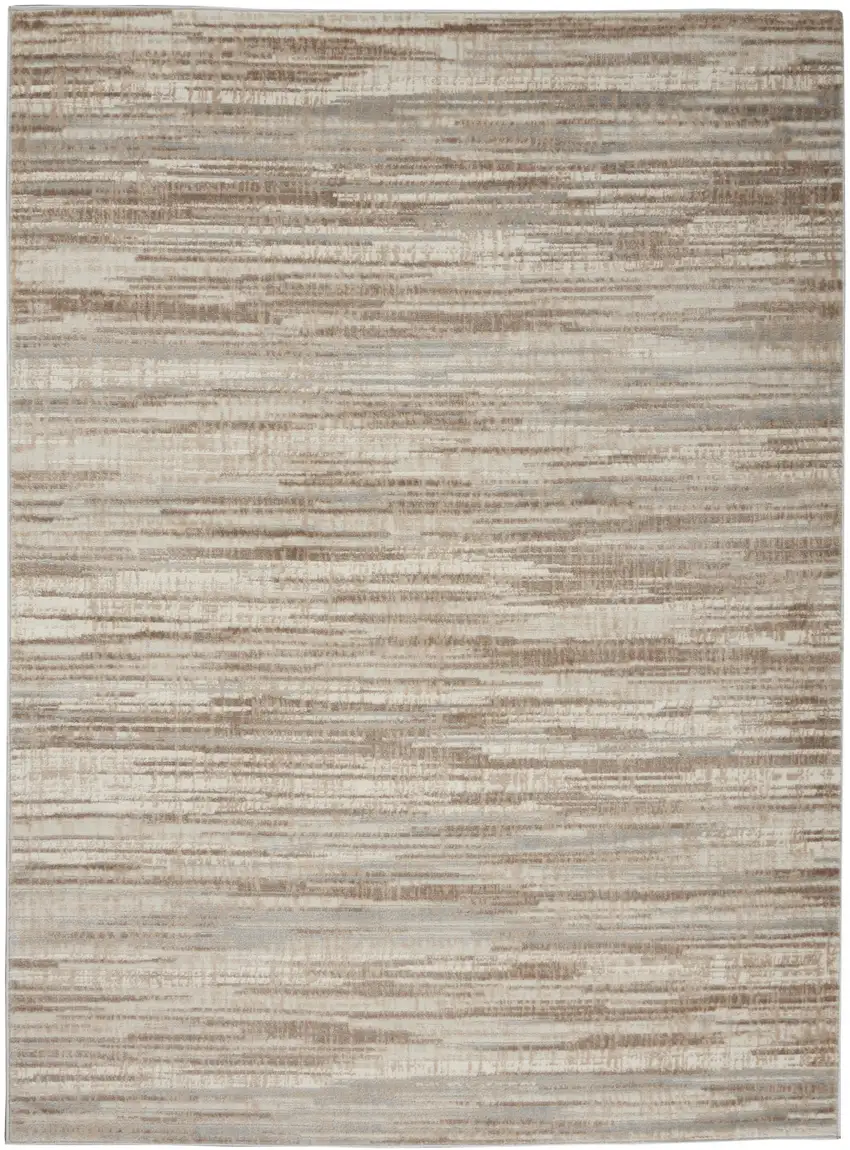 Ivory and Gray Abstract Non Skid Area Rug Photo 5