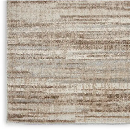 Ivory and Gray Abstract Non Skid Area Rug Photo 8