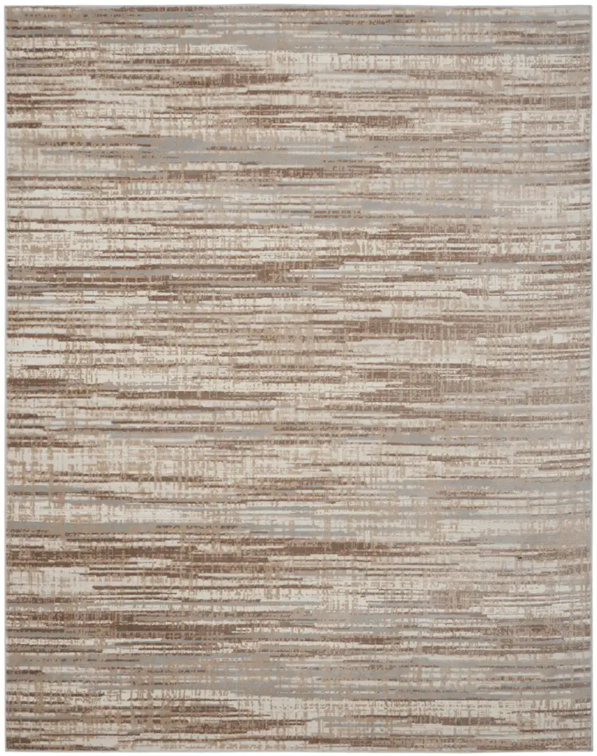 Ivory and Gray Abstract Non Skid Area Rug Photo 4