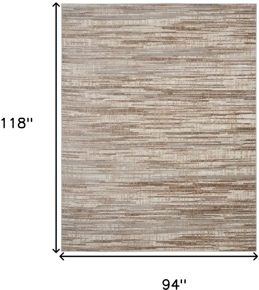 Ivory and Gray Abstract Non Skid Area Rug Photo 3