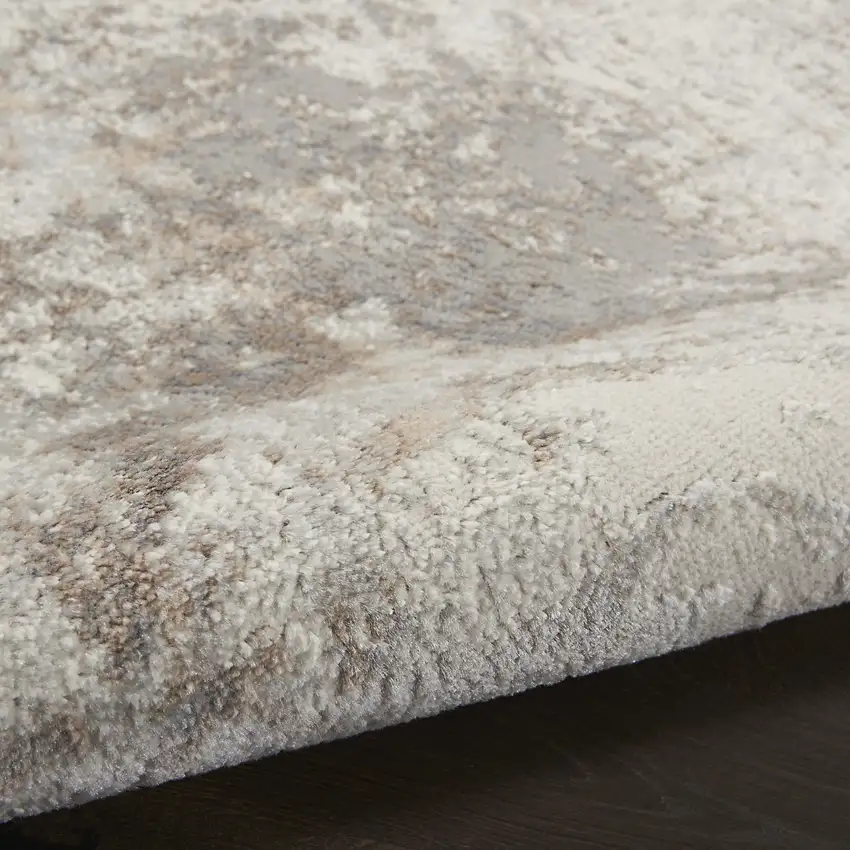 Ivory and Gray Abstract Non Skid Area Rug Photo 4