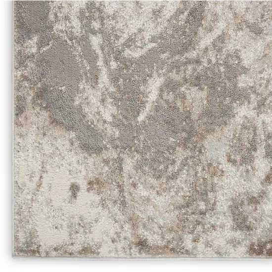 Ivory and Gray Abstract Non Skid Area Rug Photo 5