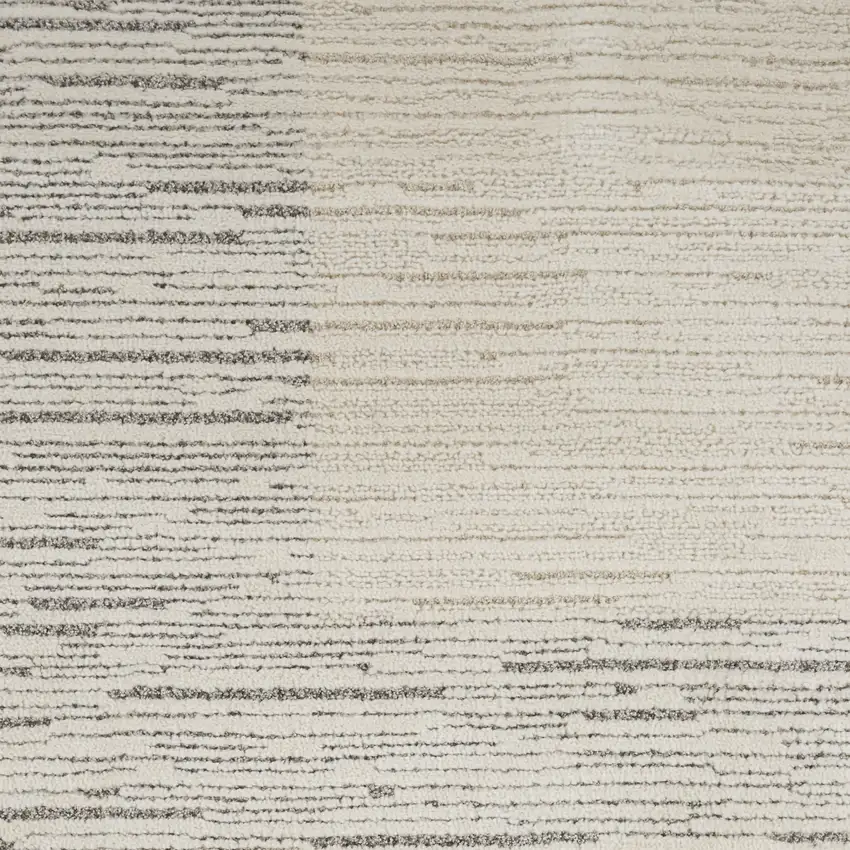 Ivory and Gray Abstract Power Loom Area Rug Photo 1