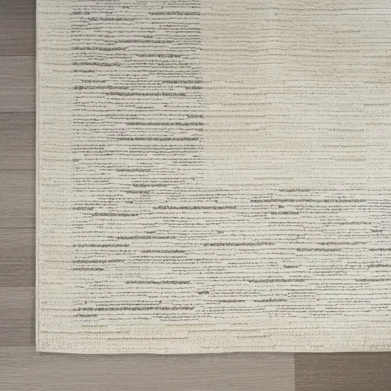 Ivory and Gray Abstract Power Loom Area Rug Photo 6