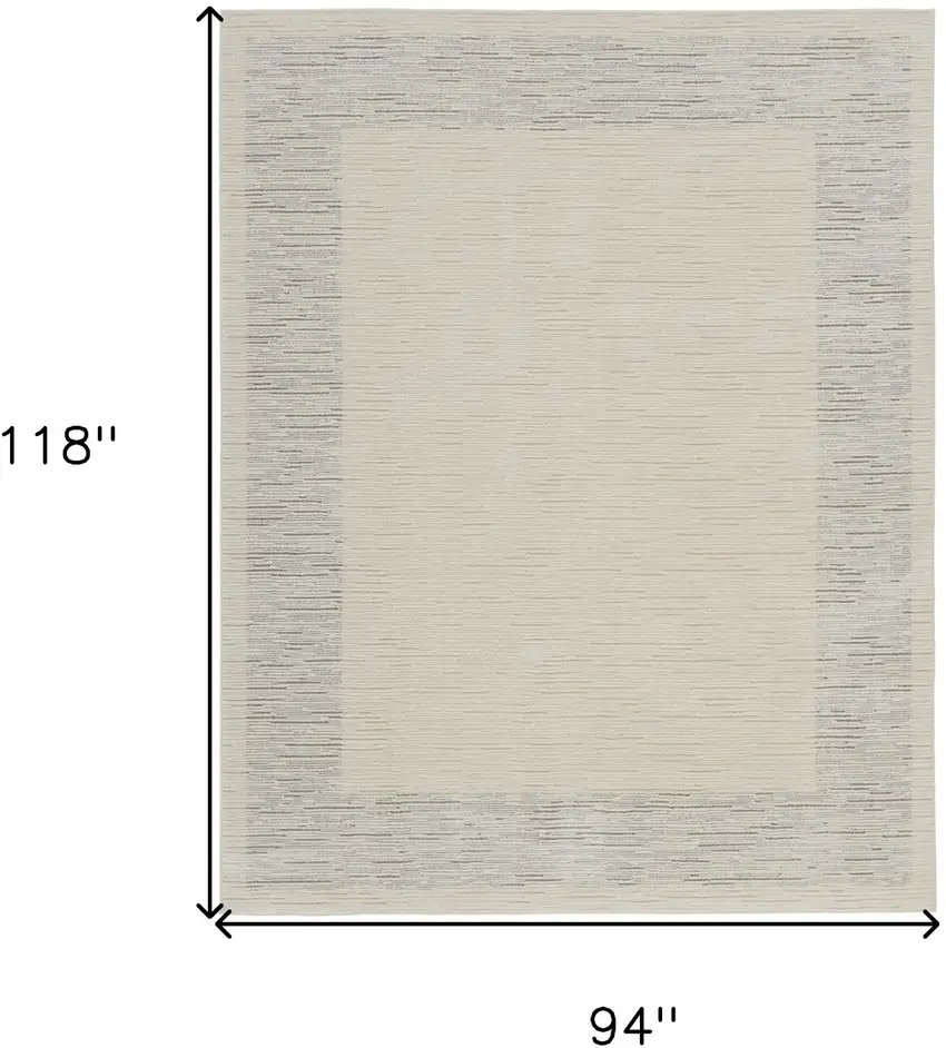 Ivory and Gray Abstract Power Loom Area Rug Photo 10