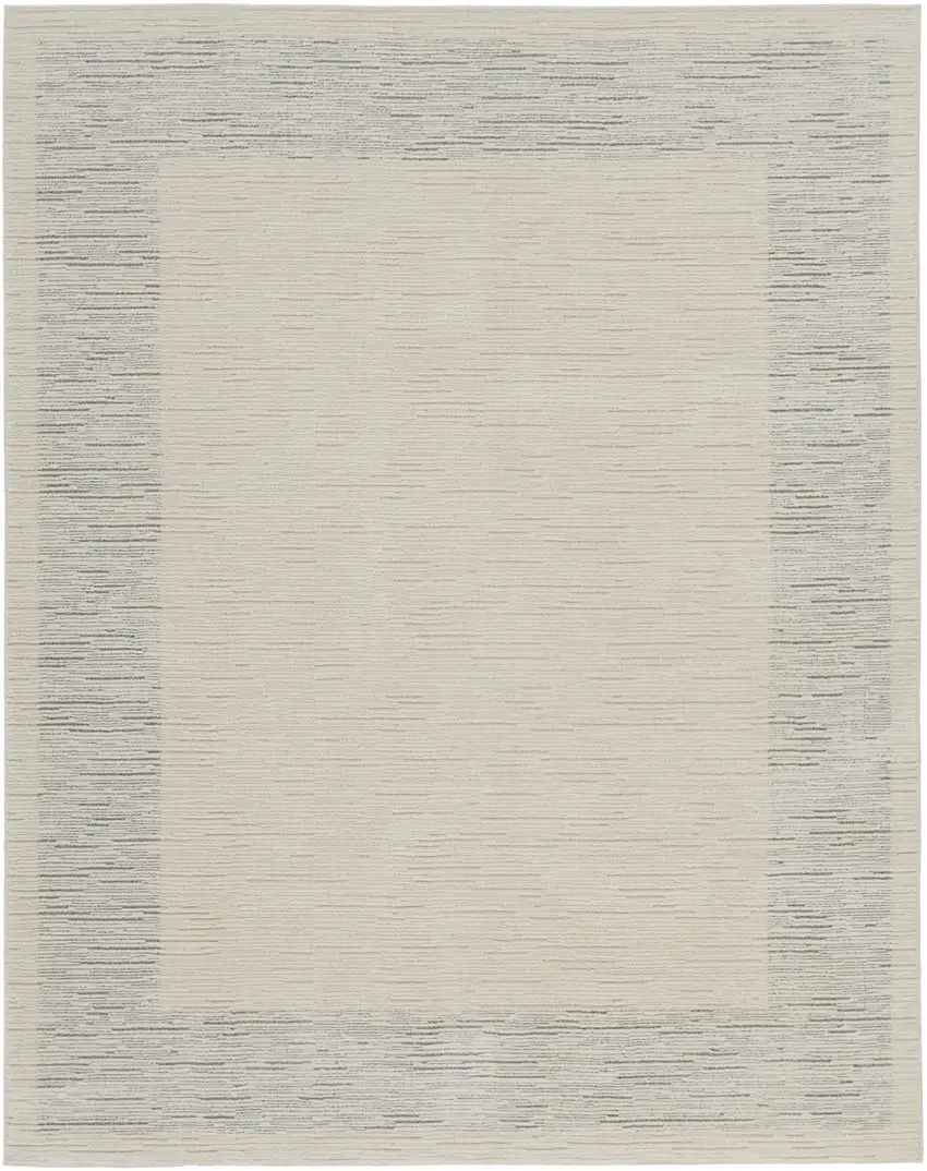 Ivory and Gray Abstract Power Loom Area Rug Photo 1