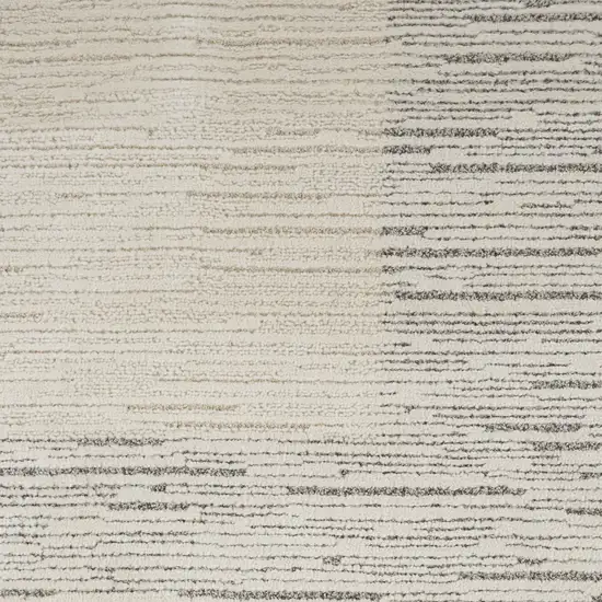 Ivory and Gray Abstract Power Loom Area Rug Photo 3