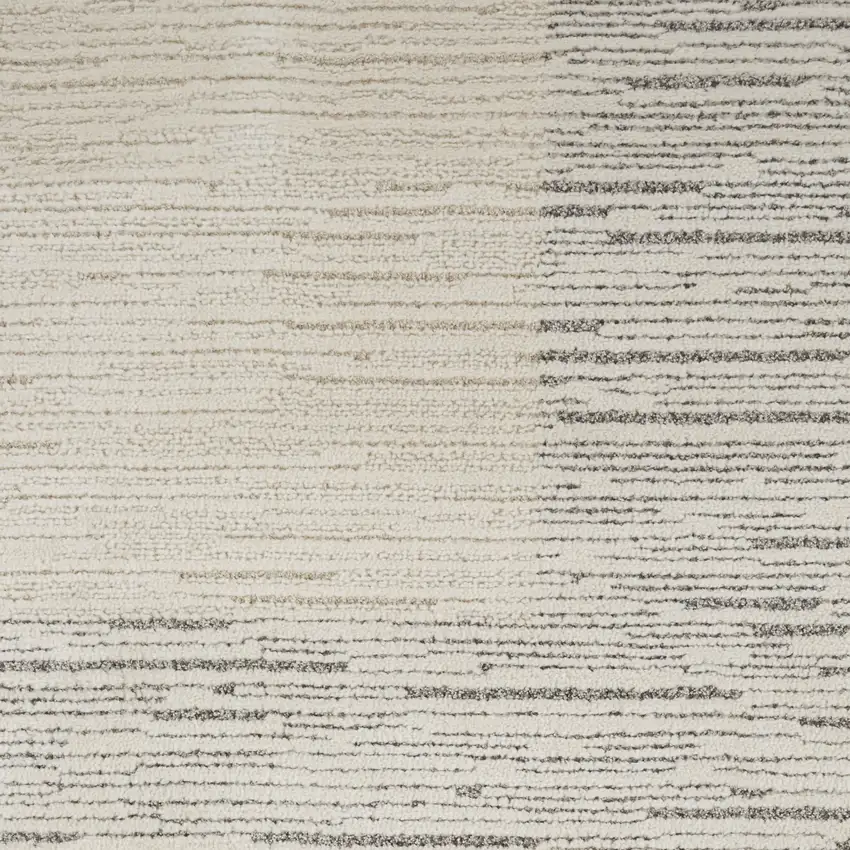Ivory and Gray Abstract Power Loom Area Rug Photo 3