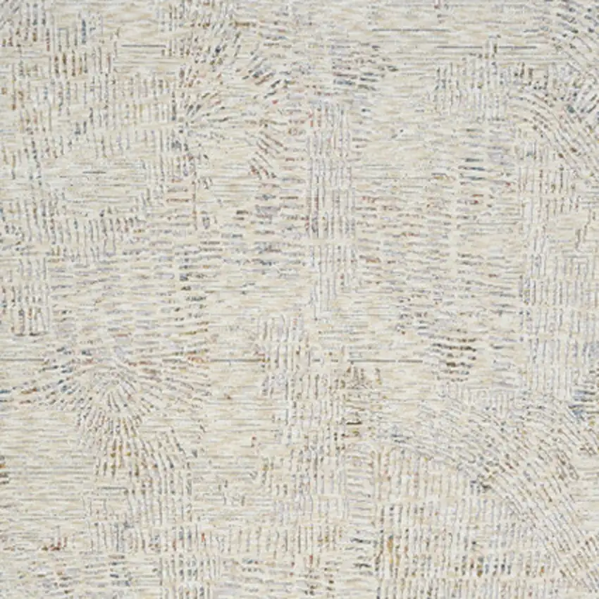Ivory and Gray Abstract Runner Rug Photo 5