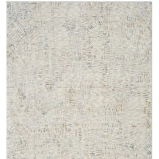 8' Ivory And Gray Abstract Runner Rug Photo 3