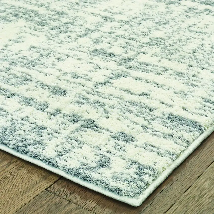 Ivory and Gray Abstract Strokes Area Rug Photo 2