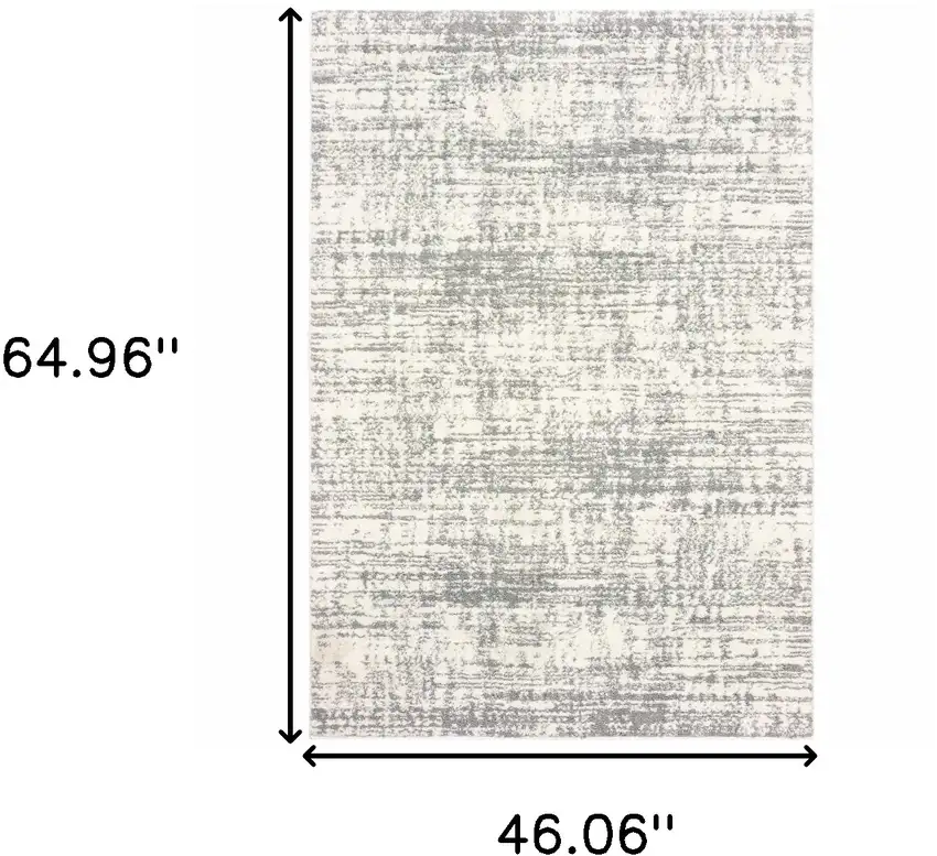Ivory And Gray Abstract Strokes Area Rug Photo 3