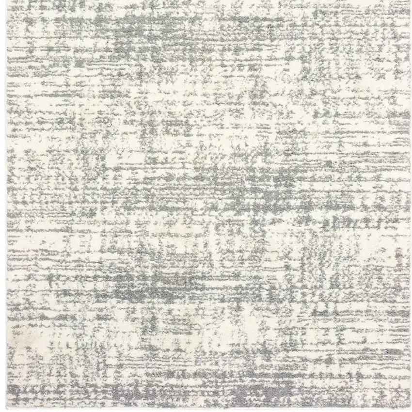 Ivory And Gray Abstract Strokes Area Rug Photo 5