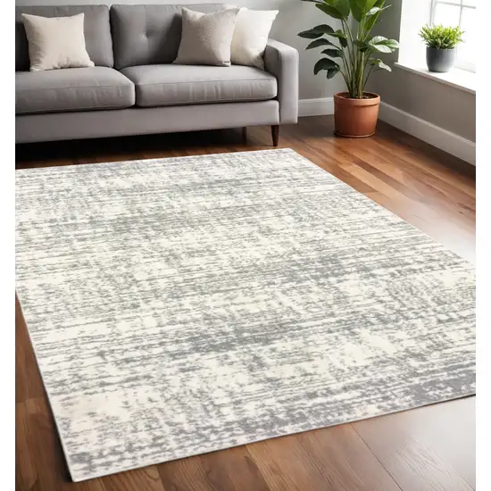 Ivory And Gray Abstract Strokes Area Rug Photo 1