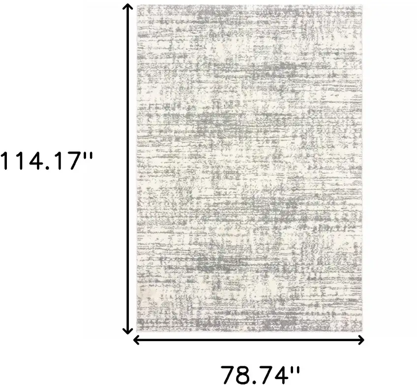 Ivory And Gray Abstract Strokes Area Rug Photo 3