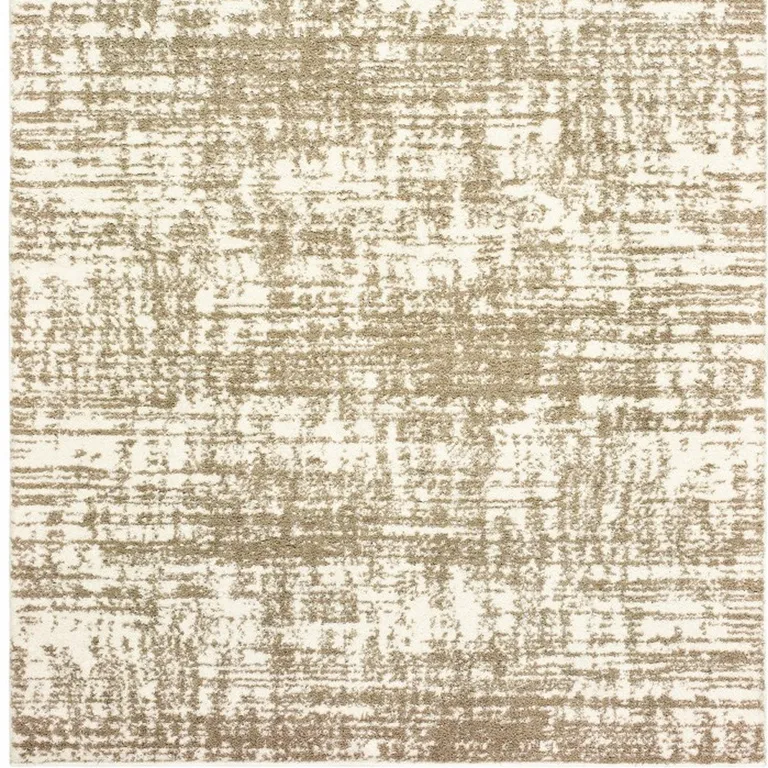 Ivory and Gray Abstract Strokes Area Rug Photo 5